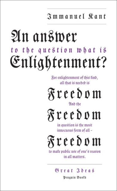 An Answer to the Question: 'What is Enlightenment?'-9780141043883