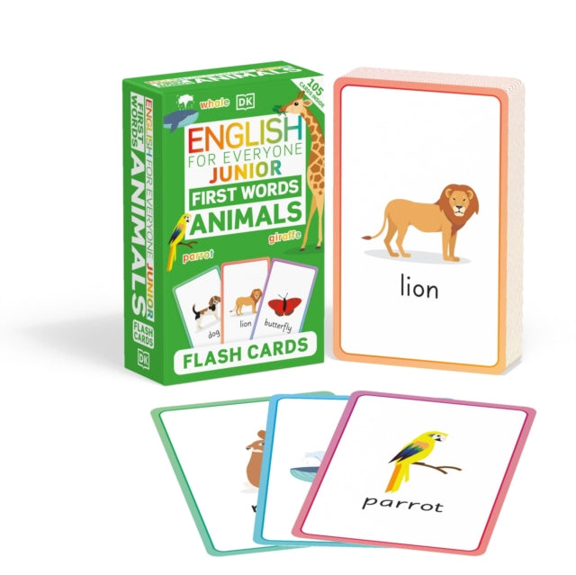English for Everyone Junior First Words Animals Flash Cards-9780241603284
