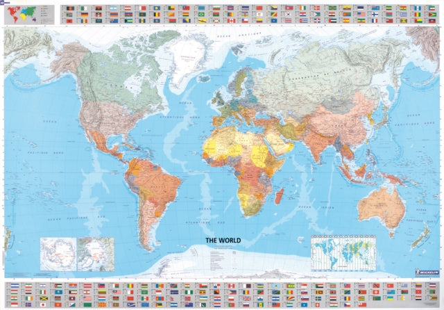 The World - Michelin rolled & tubed wall map Encapsulated : Wall Map-9782061010716