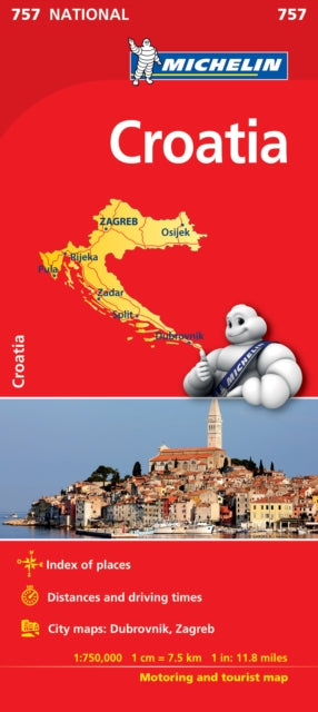 Croatia - Michelin National Map 757 : Map-9782067173118