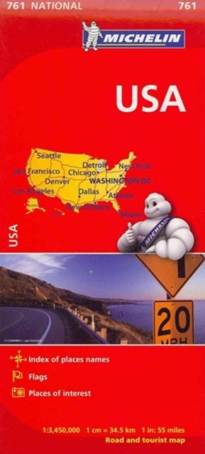 USA - Michelin National Map 761-9782067173279