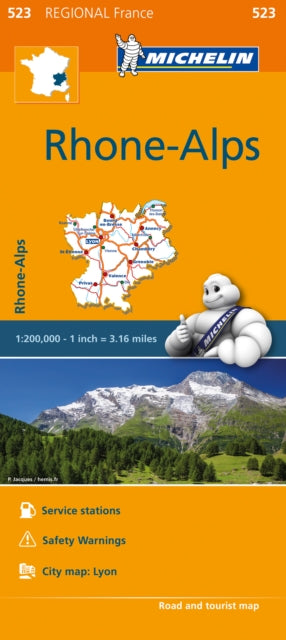 Rhone-Alps - Michelin Regional Map 523 : Map-9782067209305