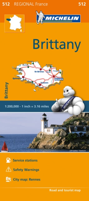 Brittany - Michelin Regional Map 512 : Map-9782067209619