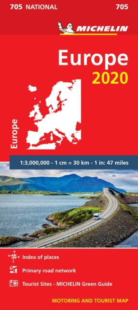 Europe 2020 - Michelin National Map 705 : Map-9782067243989