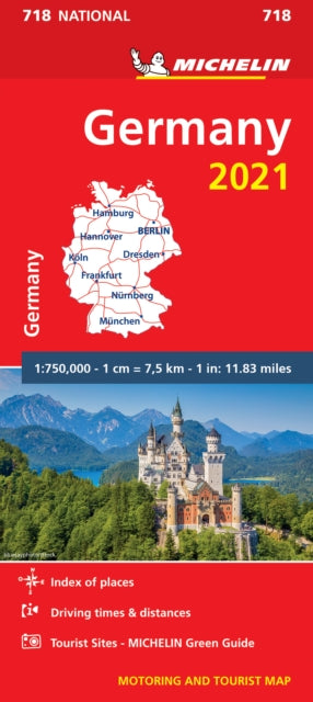 Germany 2021 - Michelin National Map 718 : Maps-9782067249585