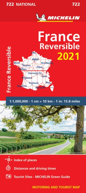 France - reversible 2021 - Michelin National Map 722 : Maps-9782067250017