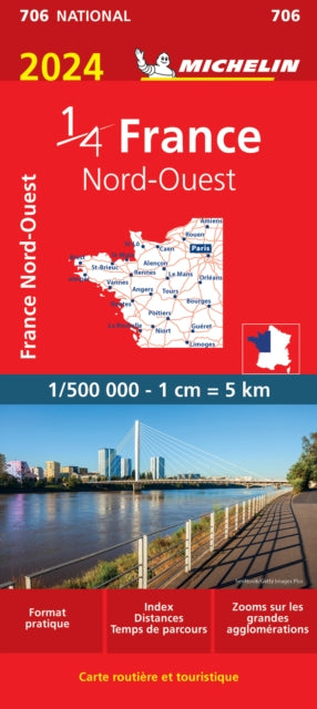 Northwestern France 2024 - Michelin National Map 706 : Map-9782067261341