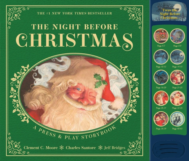 The Night Before Christmas Press and   Play Storybook : The Classic Edition Hardcover Book Narrated by Jeff Bridges-9781400351091