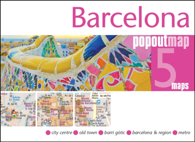 Barcelona PopOut Map : Pocket size, pop up map of Barcelona city centre-9781914515781