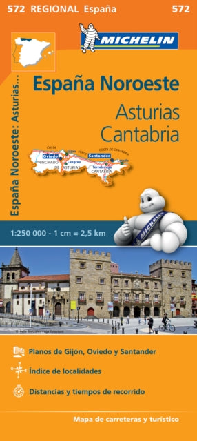 Asturias Cantabria - Michelin Regional Map 572 : Map-9782067184152