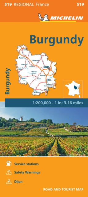 Burgundy - Michelin Regional Map 519 : Map-9782067209190