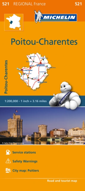 Poitou-Charentes - Michelin Regional Map 521 : Map-9782067209251