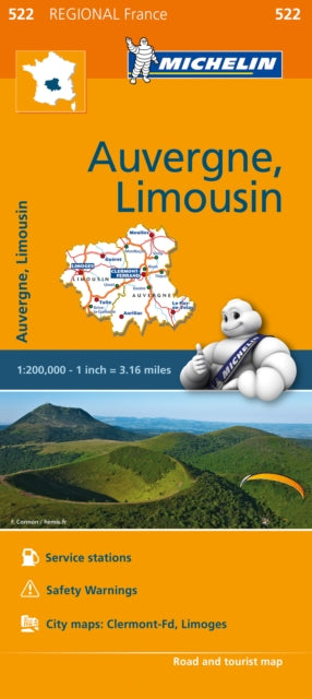 Auvergne Limousin - Michelin Regional Map 522 : Map-9782067209268