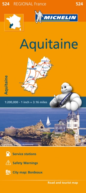Aquitaine - Michelin Regional Map 524 : Map-9782067209343