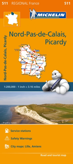 Nord-Pas-de-Calais, Picardy - Michelin Regional Map 511 : Map-9782067209589