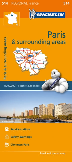 Ile-de-France - Michelin Regional Map 514 : Map-9782067209688