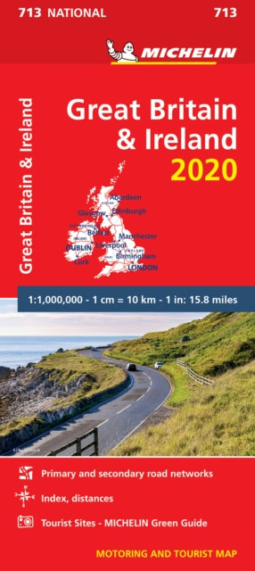 Great Britain & Ireland 2020 - Michelin National Map 713 : Map-9782067244177