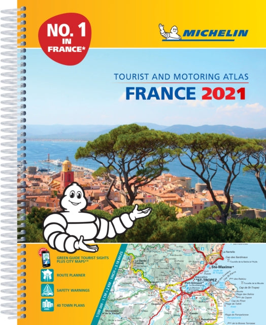 France 2021 -A4 Tourist & Motoring Atlas : Tourist & Motoring Atlas A4 spiral-9782067248960
