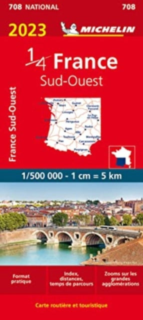 Southwestern France 2023 - Michelin National Map 708-9782067257177