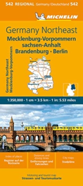 Germany Northeast - Michelin Regional Map 542-9782067258983