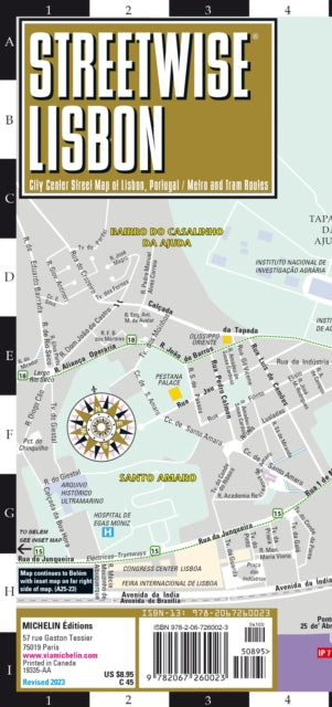 Streetwise Lisbon Map - Laminated City Center Street Map of Lisbon, Portugal : City Plan-9782067260023